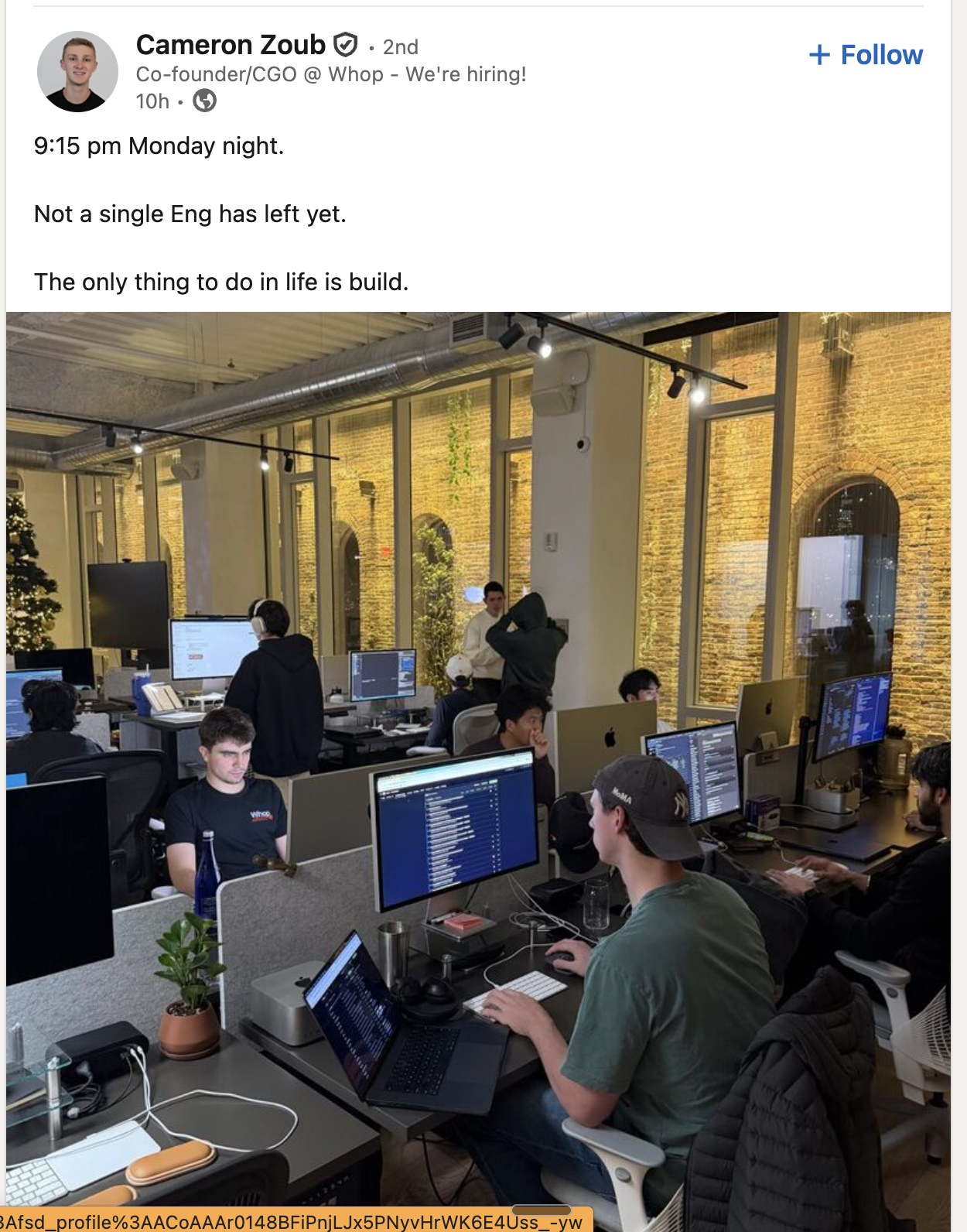 Building something that matters is more important than working harder